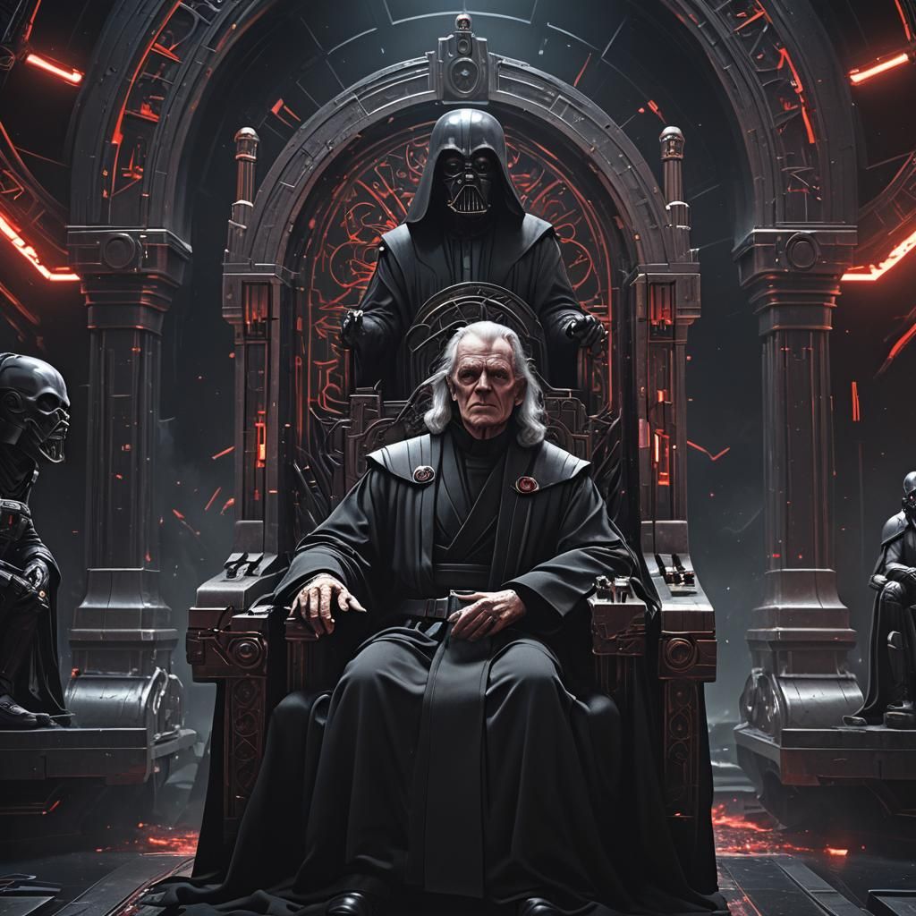 Emperor Palpatine Victorious on Throne: Dark Side Theme