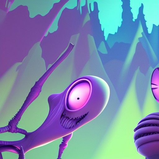 Alien Stoner Heaven: Pixar-Style 3D Art