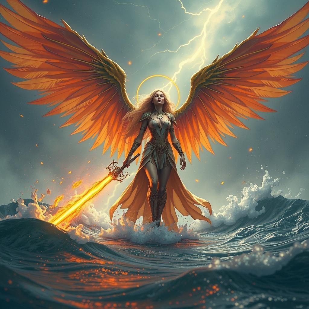 Goddess Solara Controlling the Elements in Digital Art