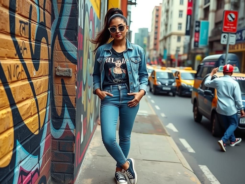 Indian Street Style Influencer in Vibrant Mumbai
