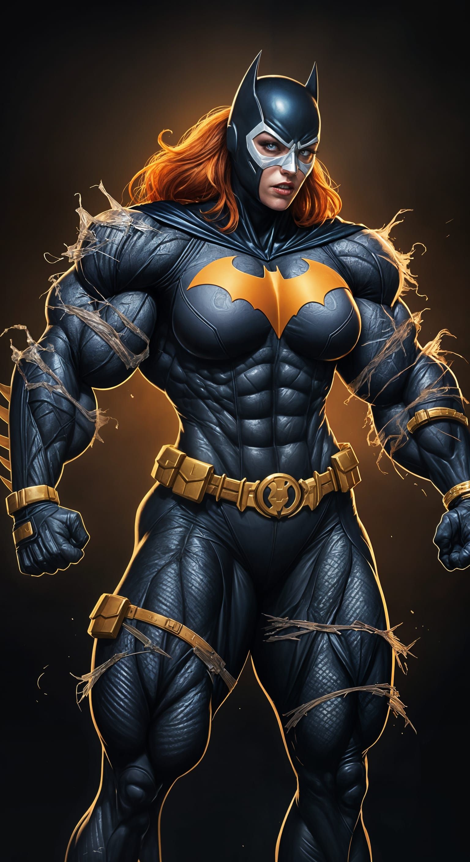 Batgirl Transformed into Bane in Comic Book Art