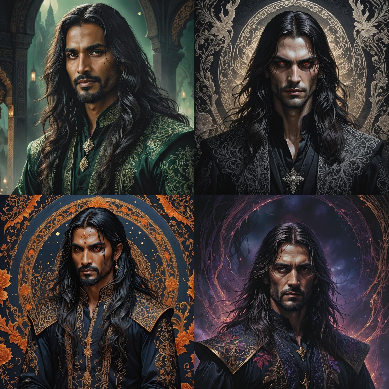 Enigmatic South Asian Man in Embroidered Attire