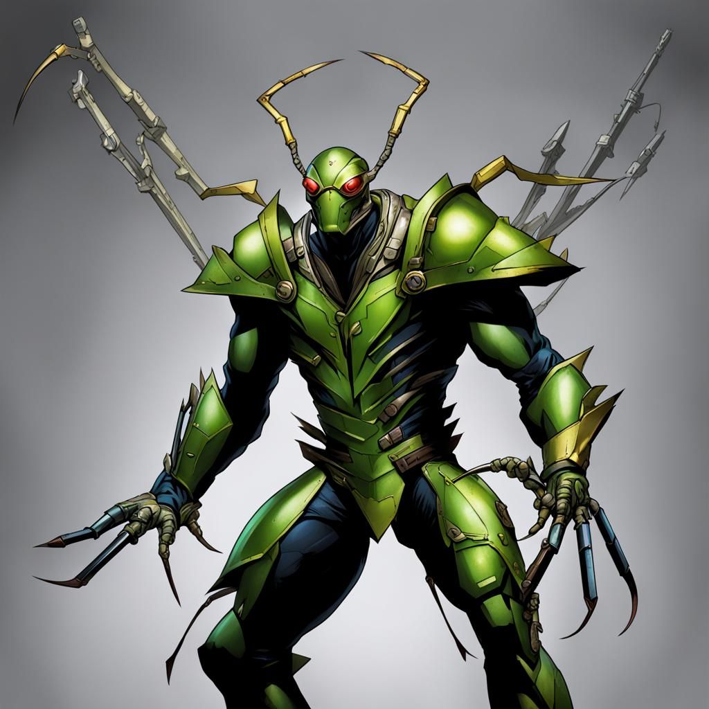 Armored Mutant Mantis-Man in Adamantium Armor