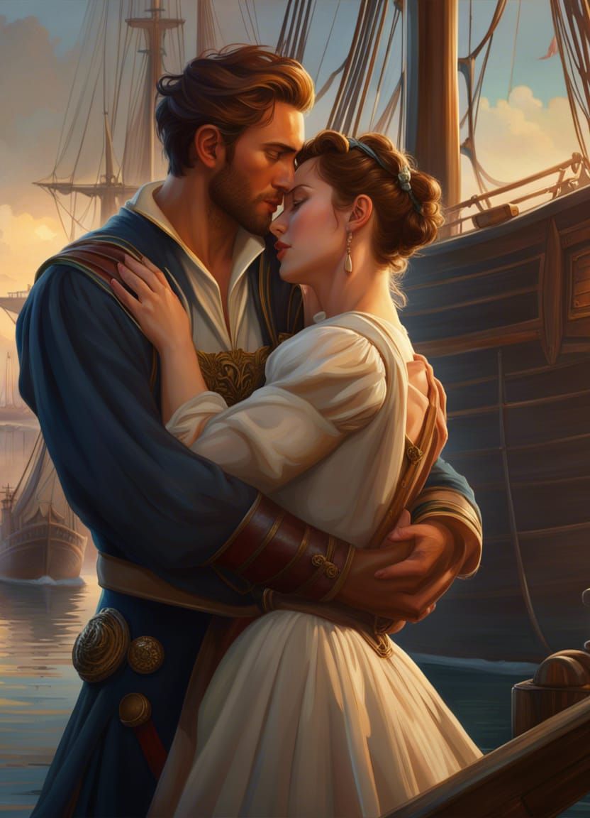 Emotional Reunion: Elizabethan Sailor's Embrace