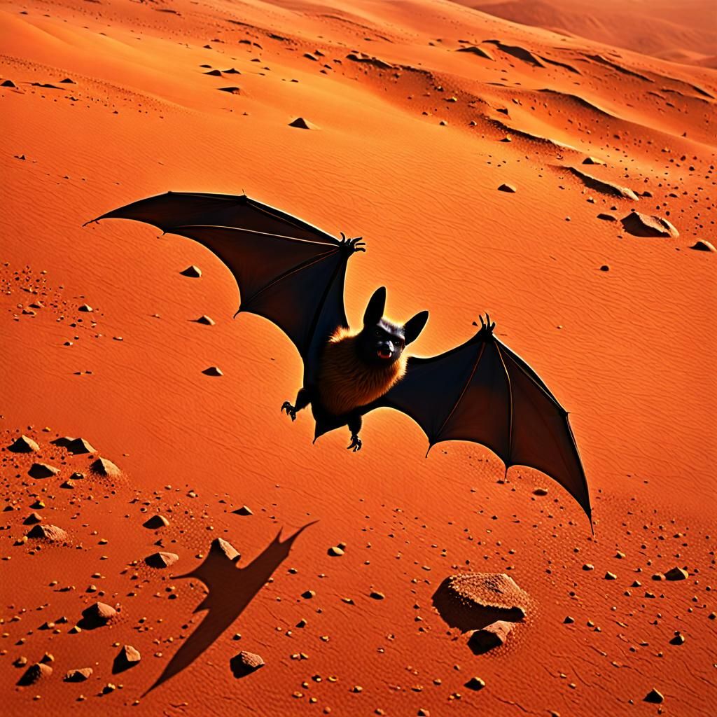 Bat on Mars at Golden Hour