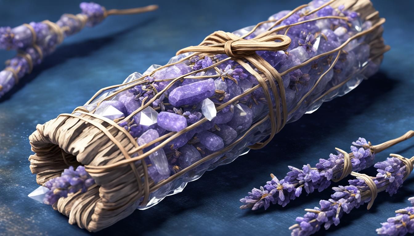 Smudge Stick Concept Art with Lavender and Quartz