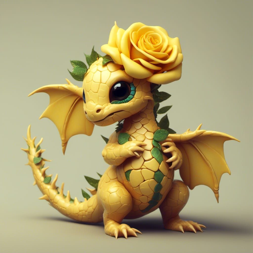 A yellow rose dragon hatchling.
