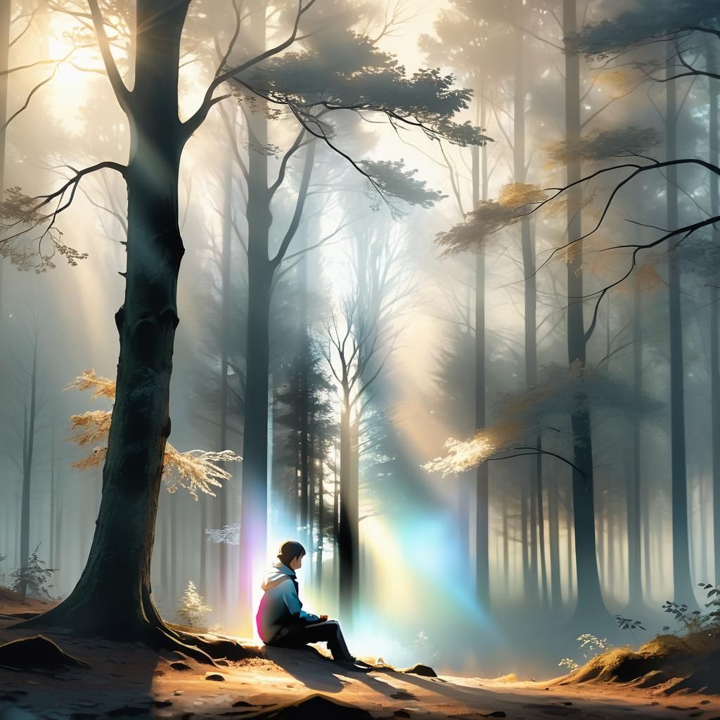 Misty Forest Scene in Contemporary Concept Art Style