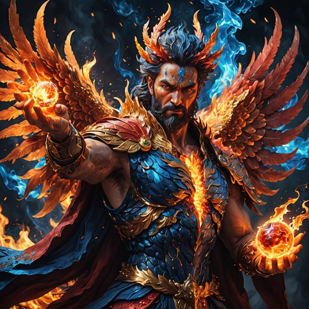 God of Fire with Phoenix Wing in Molten Form