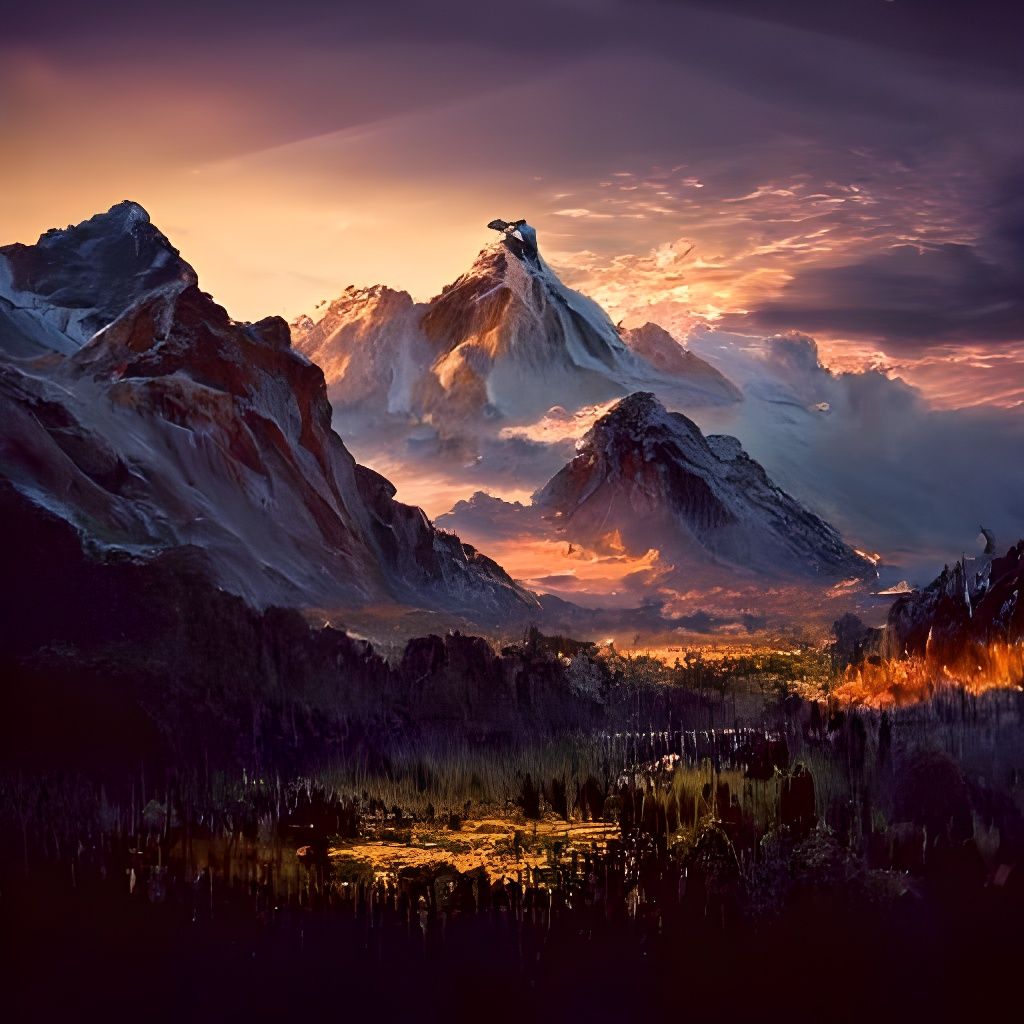 Stunning Mountain Landscape in Hyperrealistic Style