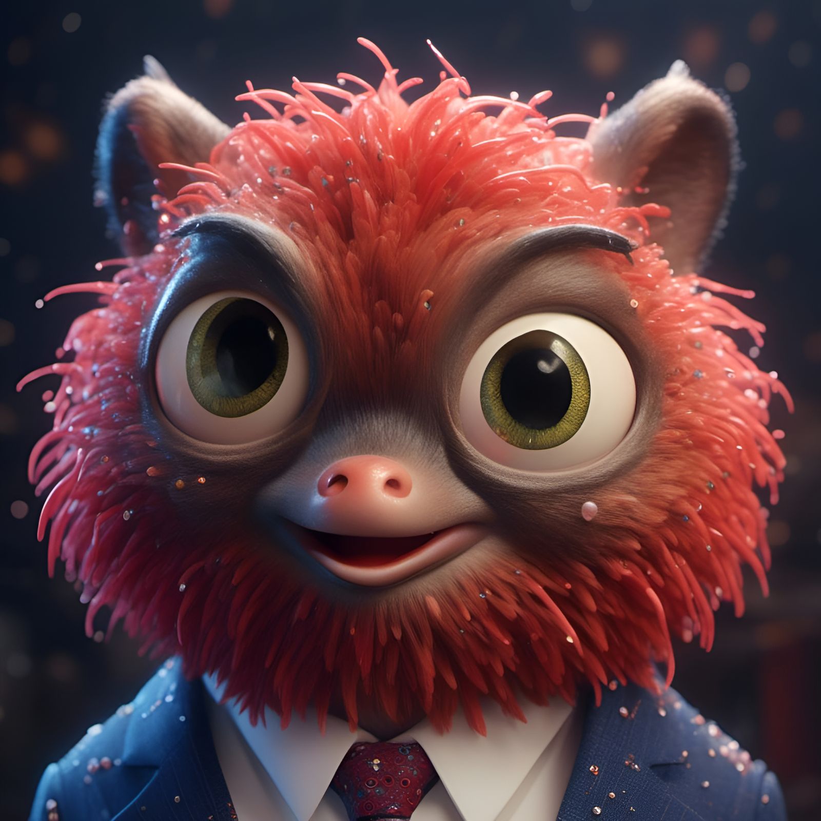 Handsome Animal in Suit, 3D Detailed Matte Painting