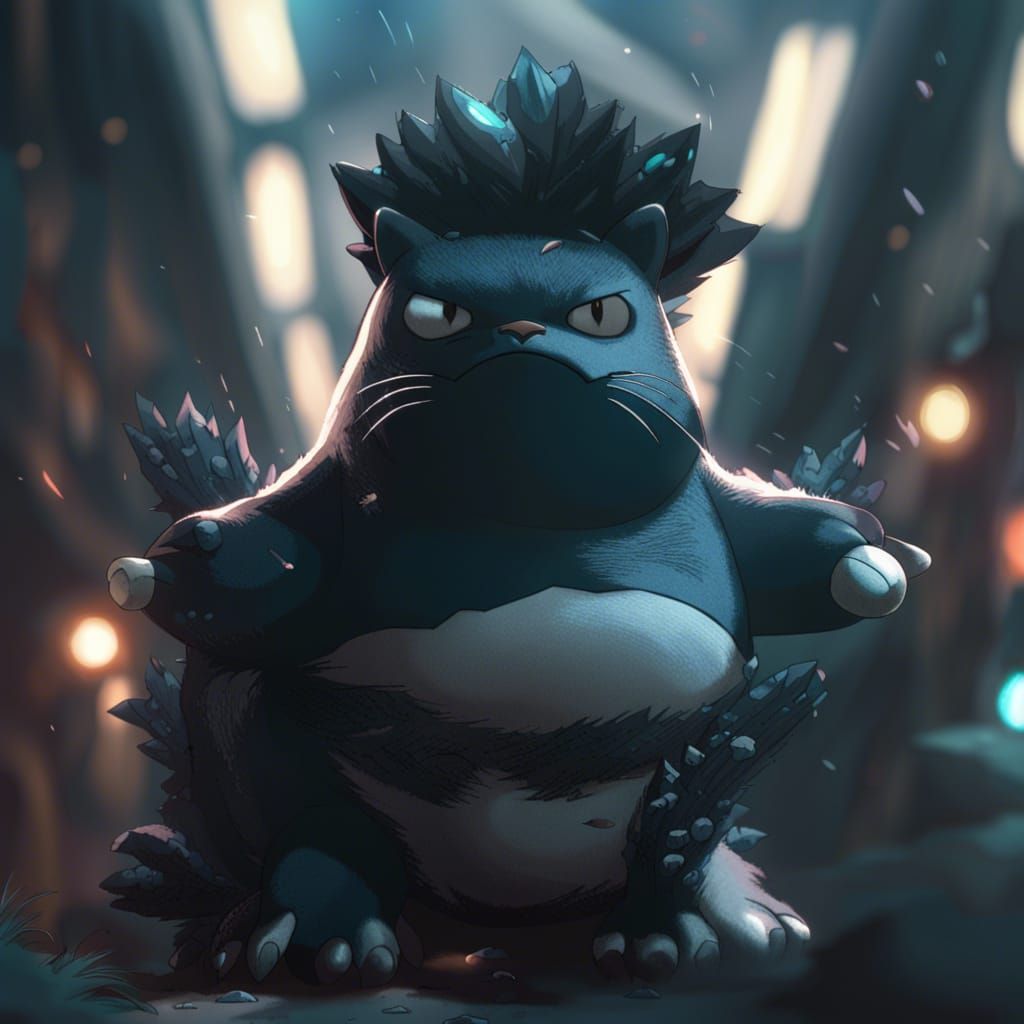 Feral Snorlax in Dark Fantasy Style