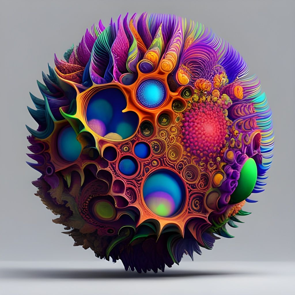 Colorful Ornate Bio-Structure in 3D