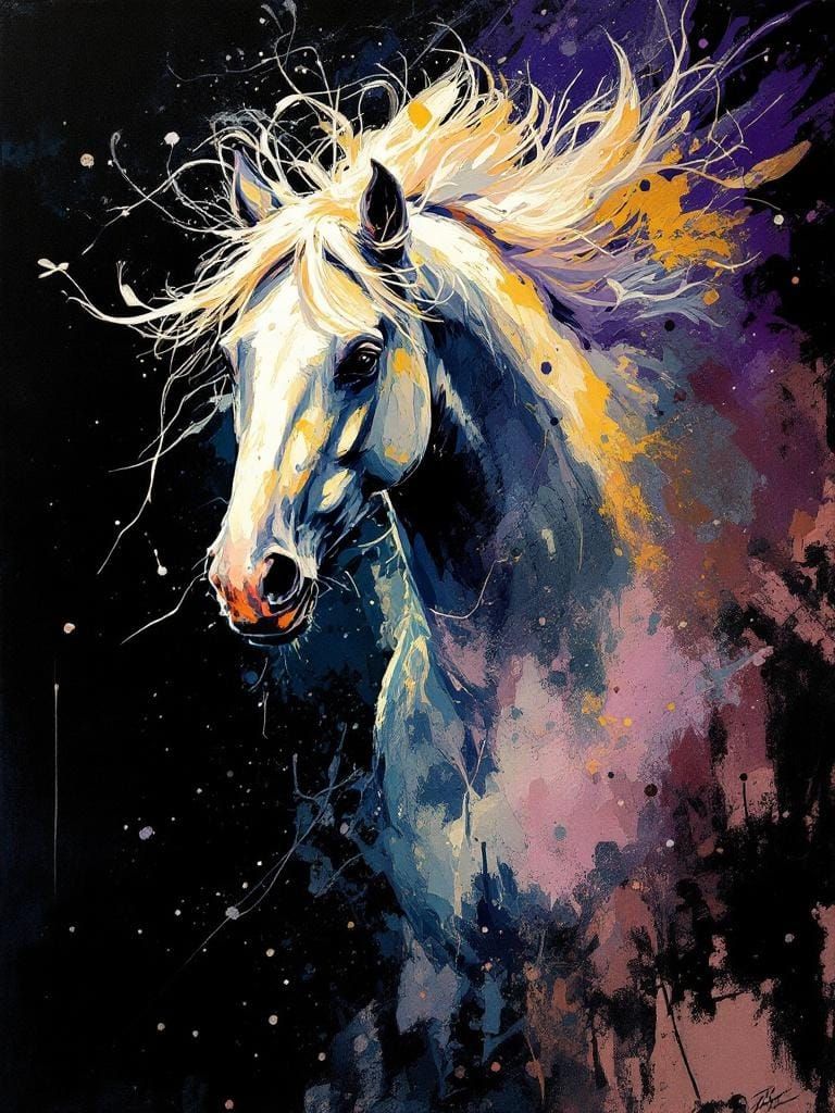 Horse Running Free: Alla Prima Brushwork Style