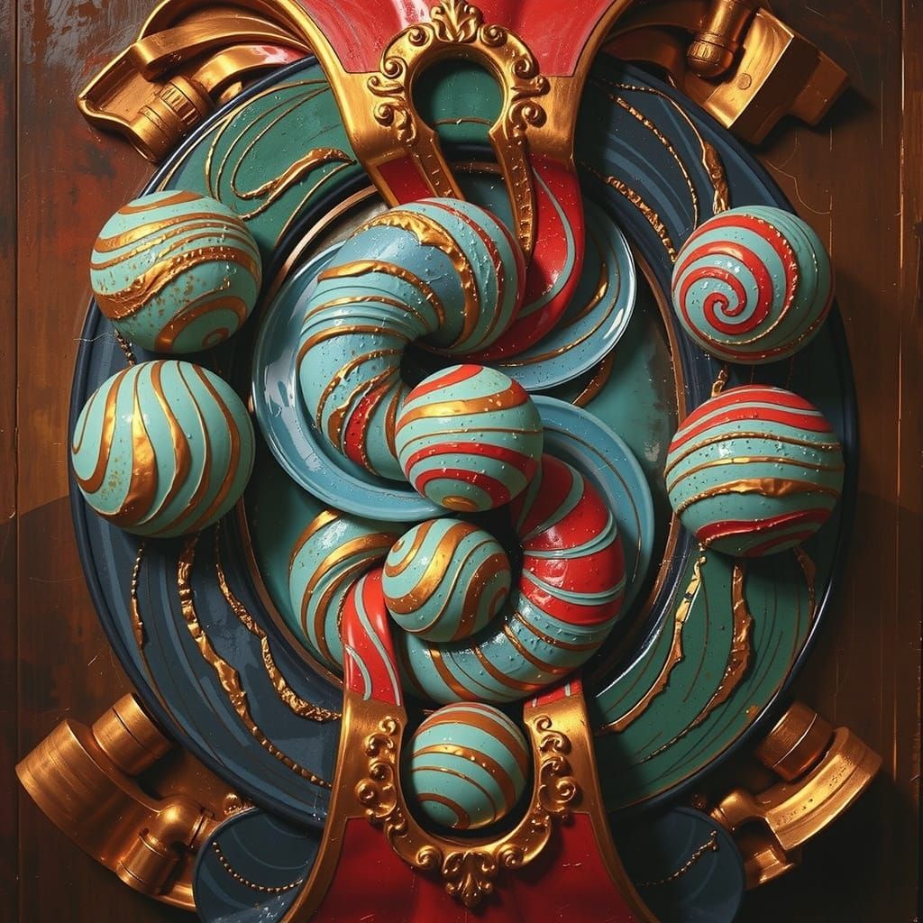 Abstract Gelato Colors with Stripes and Geometric Shapes