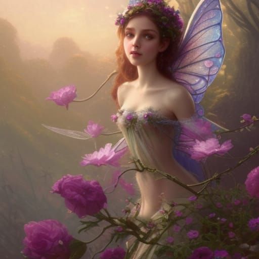 Enchanting Flower Fairy with Big Eyes