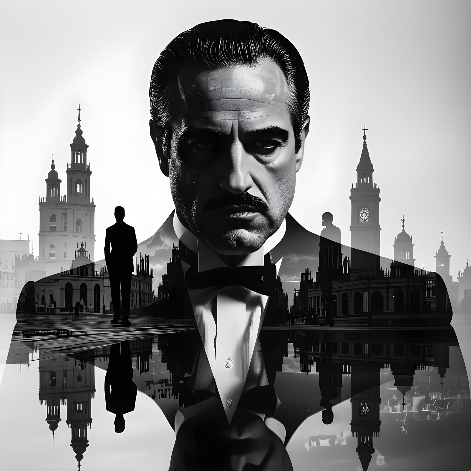 Godfather Double Exposure: A 1920s Fantasy Film Still