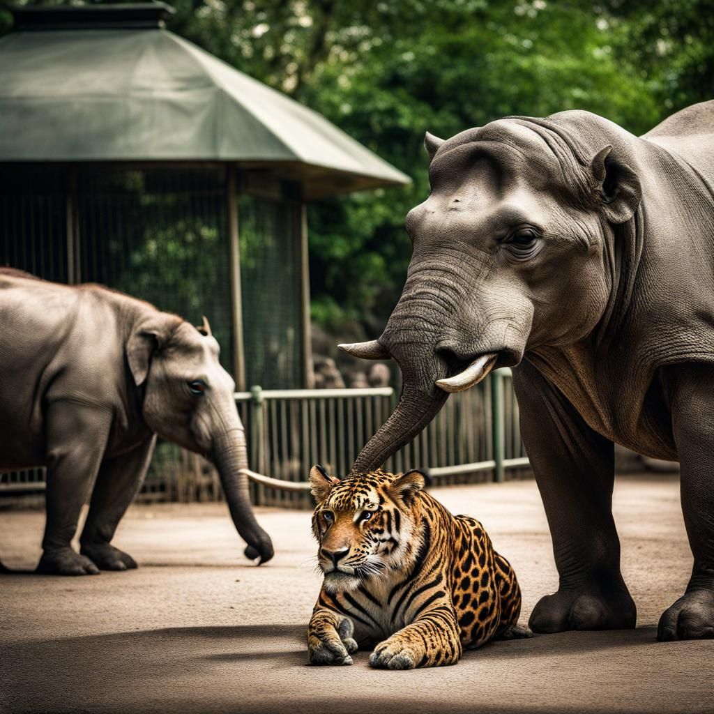 Hyperrealistic Zoo Scene in High Definition