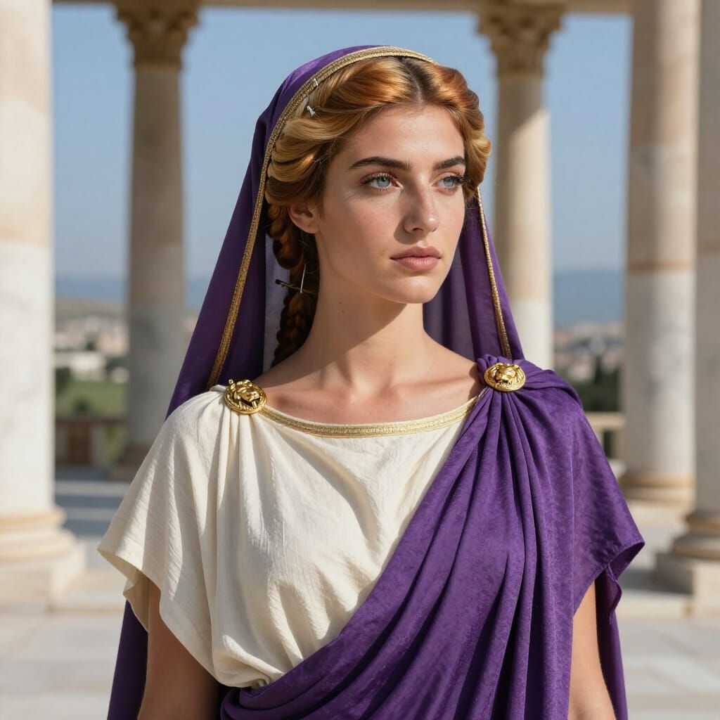 Hellenic Woman of 352 BCE in Photorealistic Portrait