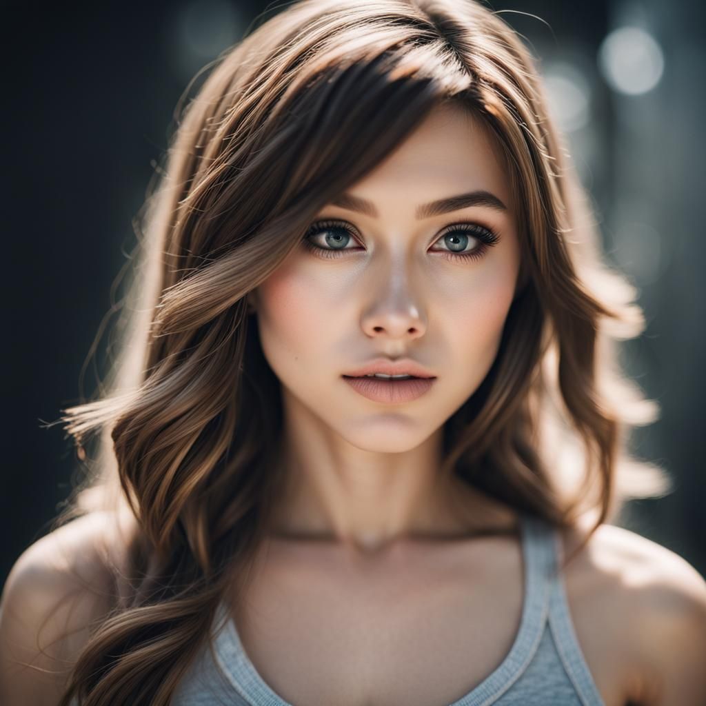 Hyperrealistic Portrait of Pokimane in High Definition
