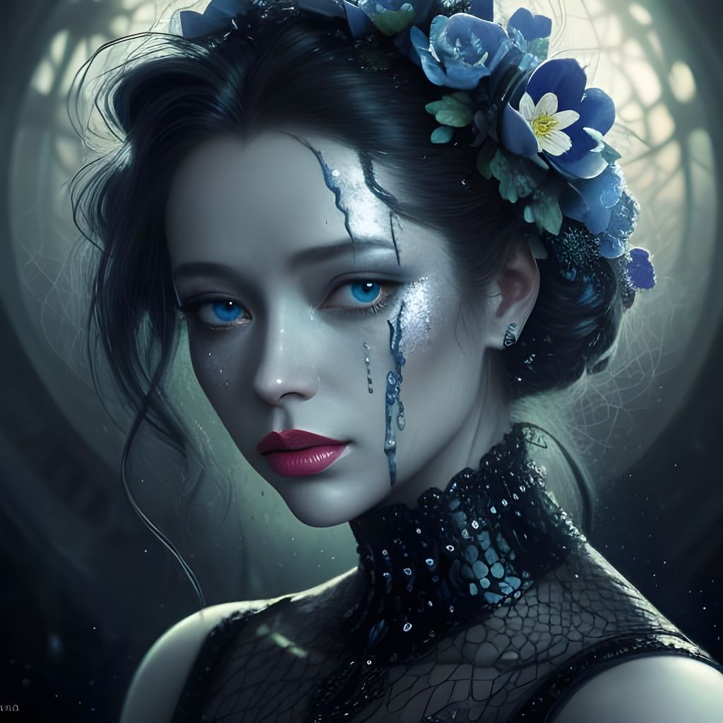 Biohazard Woman Portrait in Ethereal Fantasy Art