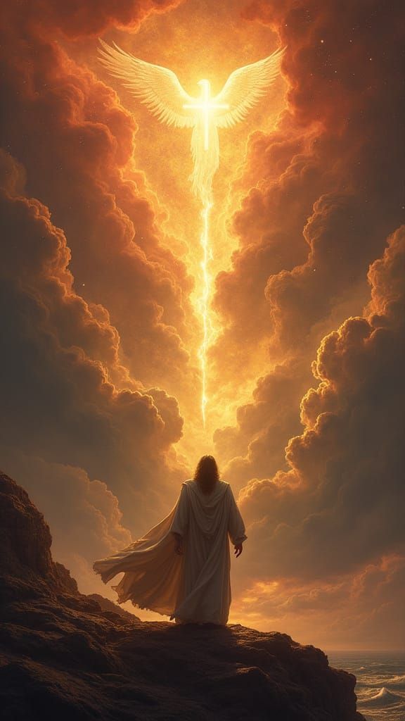 Apostle John Witnesses Divine Apocalypse with Falling Stars