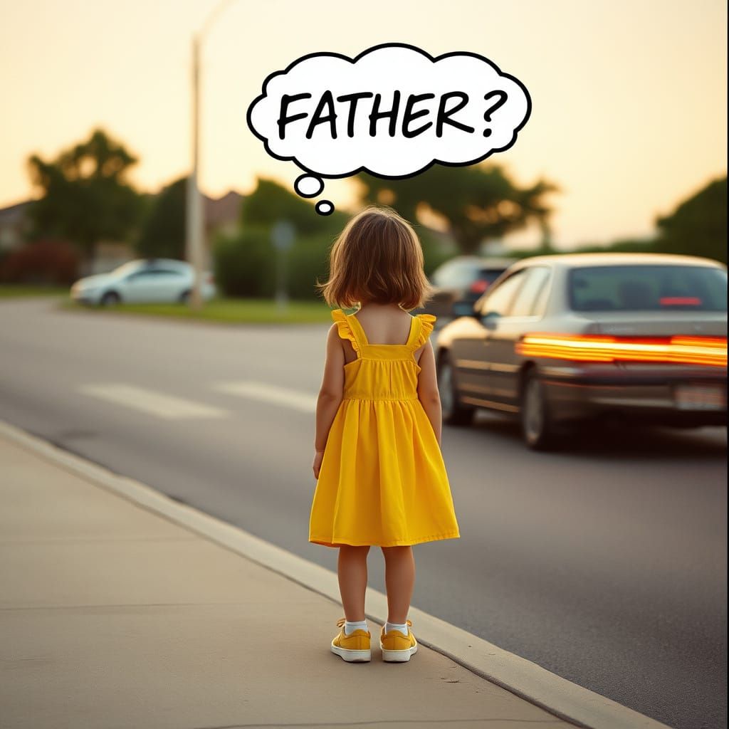 Heartbreaking Farewell: Girl Watches Father Drive Away