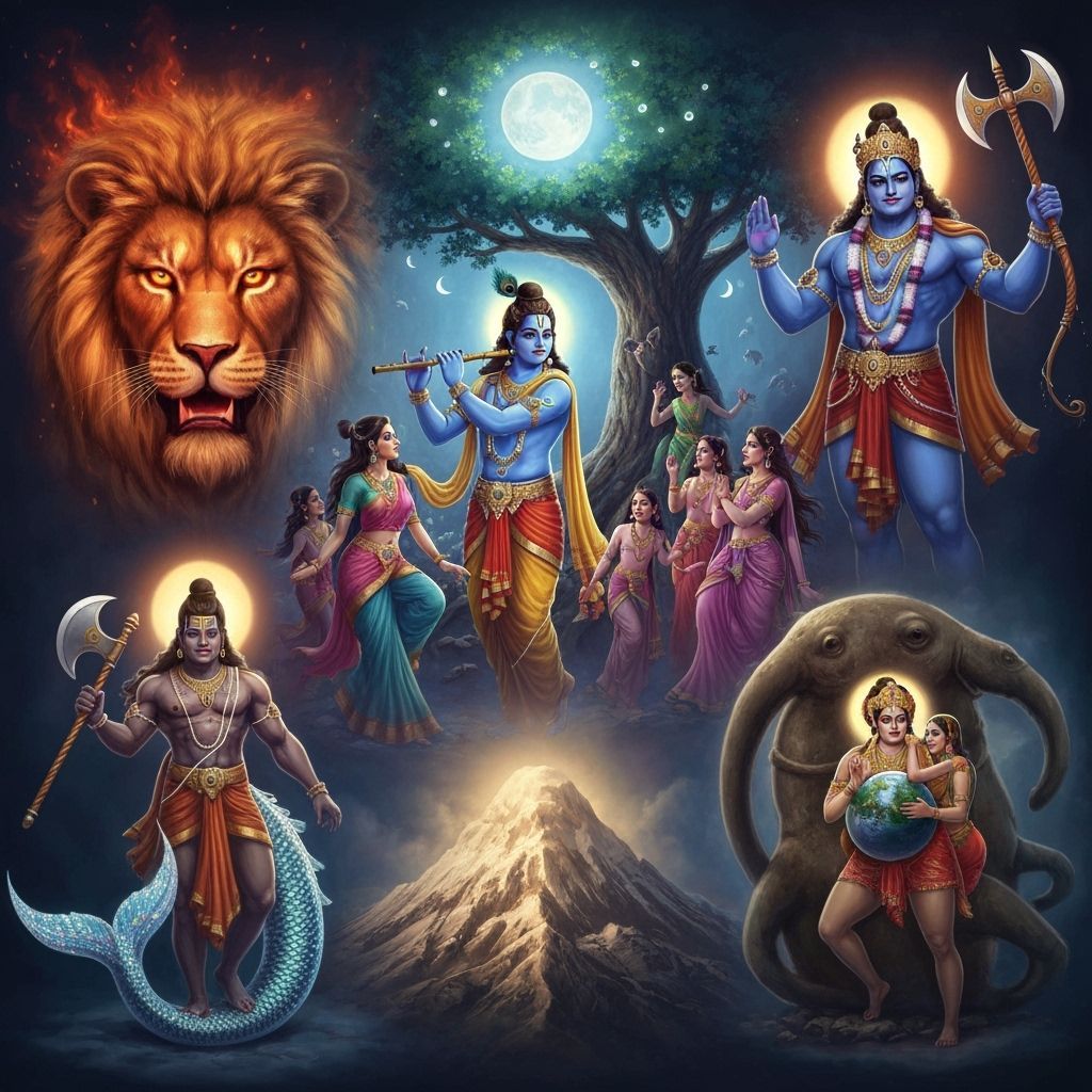 Vishnu's Avatars: A High-Detail Fantasy Fusion