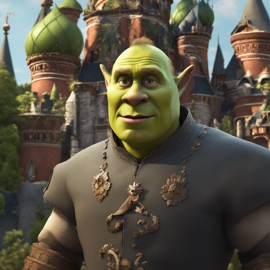 Vladimir Putin as Shrek: Detailed Fantasy Art