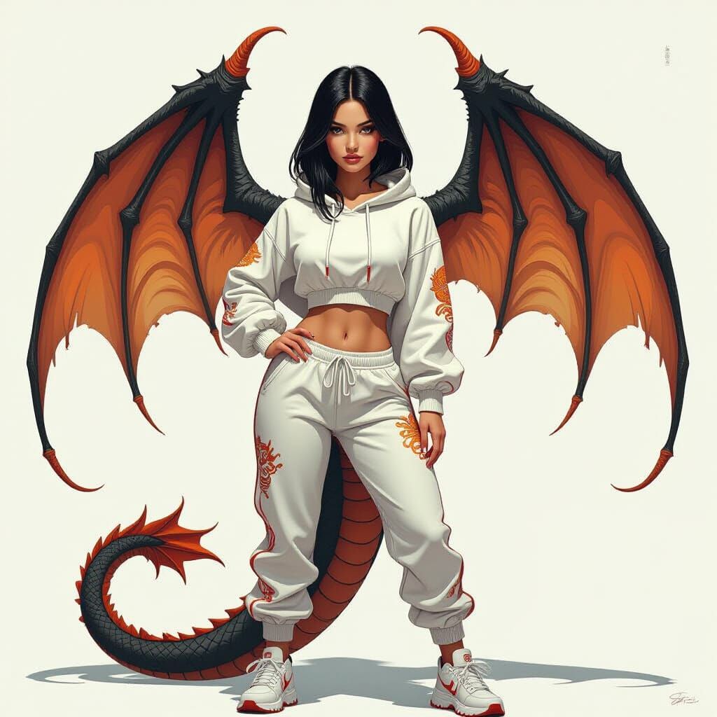 Dragon Woman Concept Art with Curvy Body