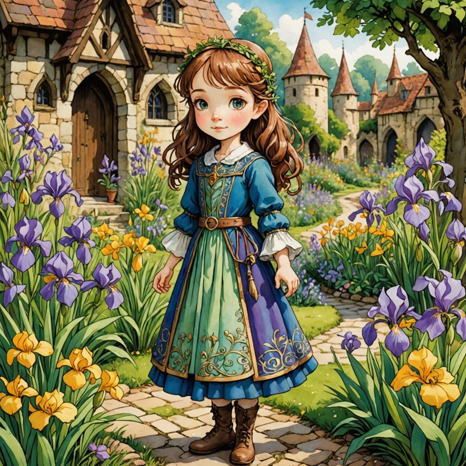 Chibi Iris Garden in Anime Style