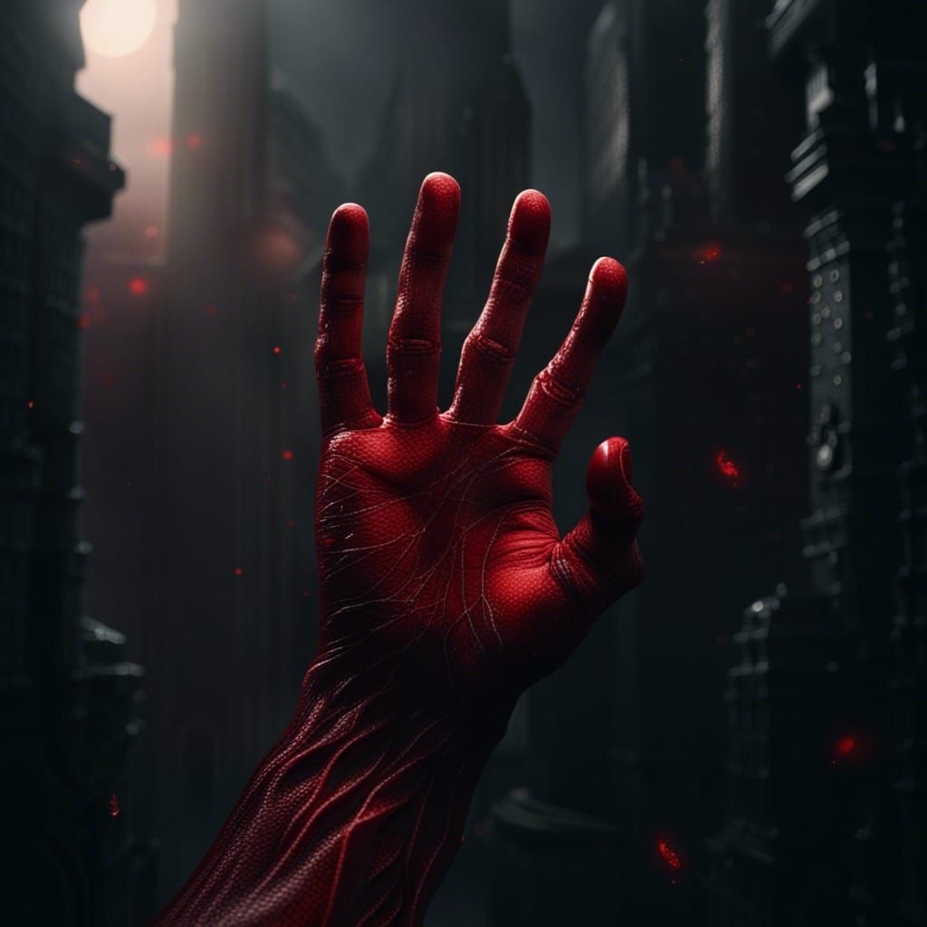 Red Hand Emerges from the Darkness