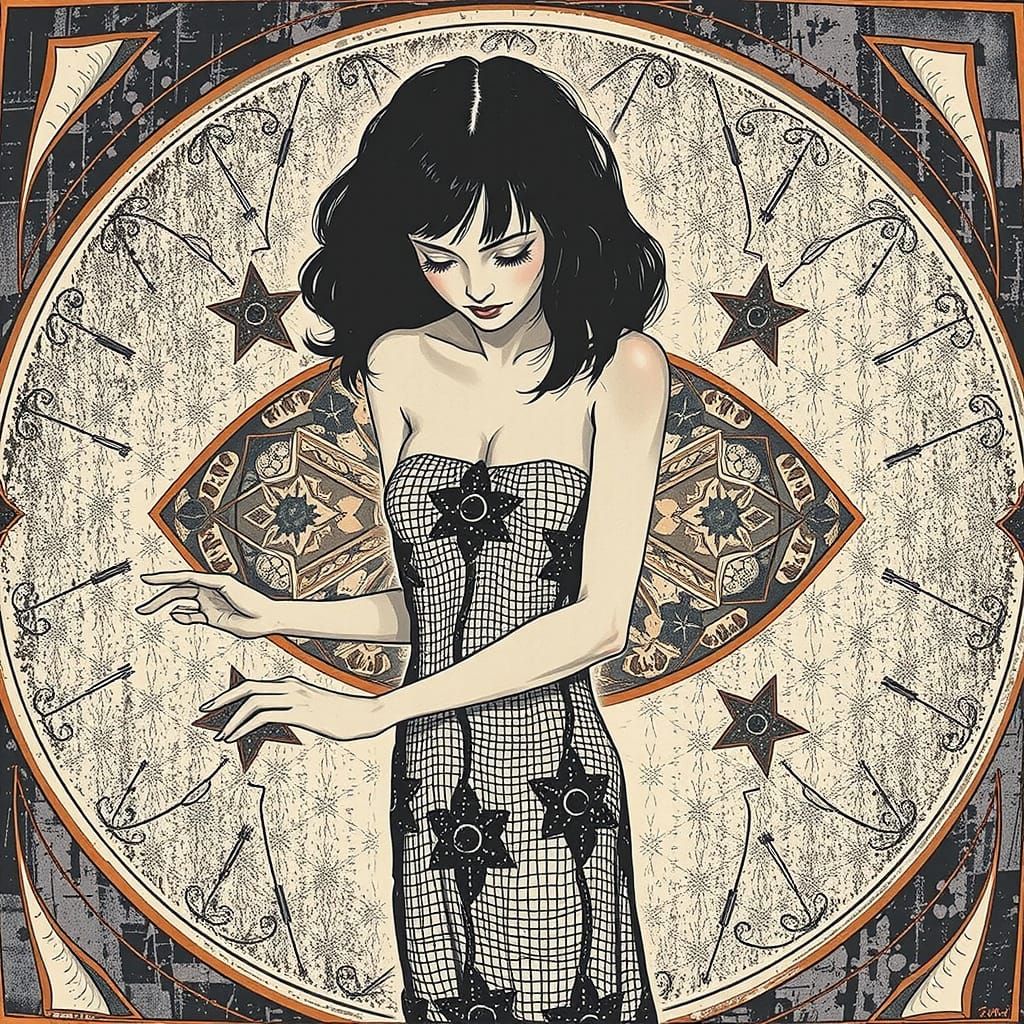 Etched Portrait of Louise Brooks