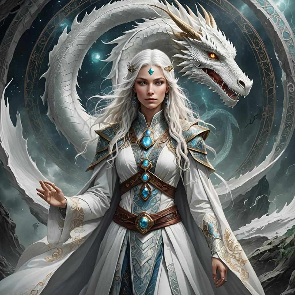 White Dragon Shapeshifter Exploring Unknown Realms