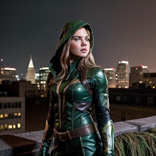 Green Arrow Concept Art in Jock Art Style