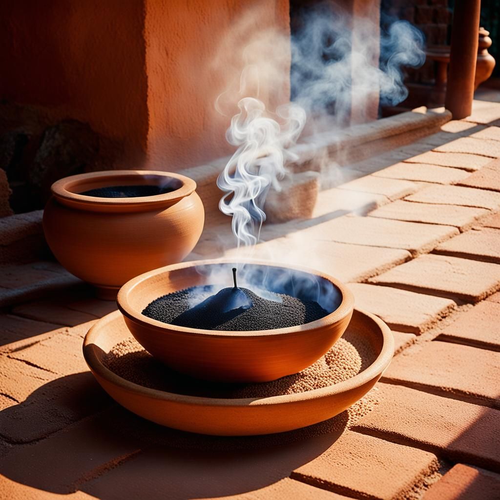 Incense Still Life with Warm Golden Light