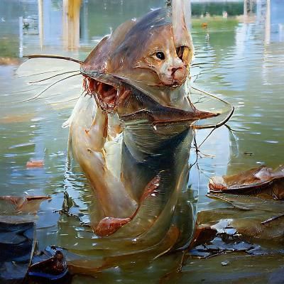 Catfish in Oil Painting Style