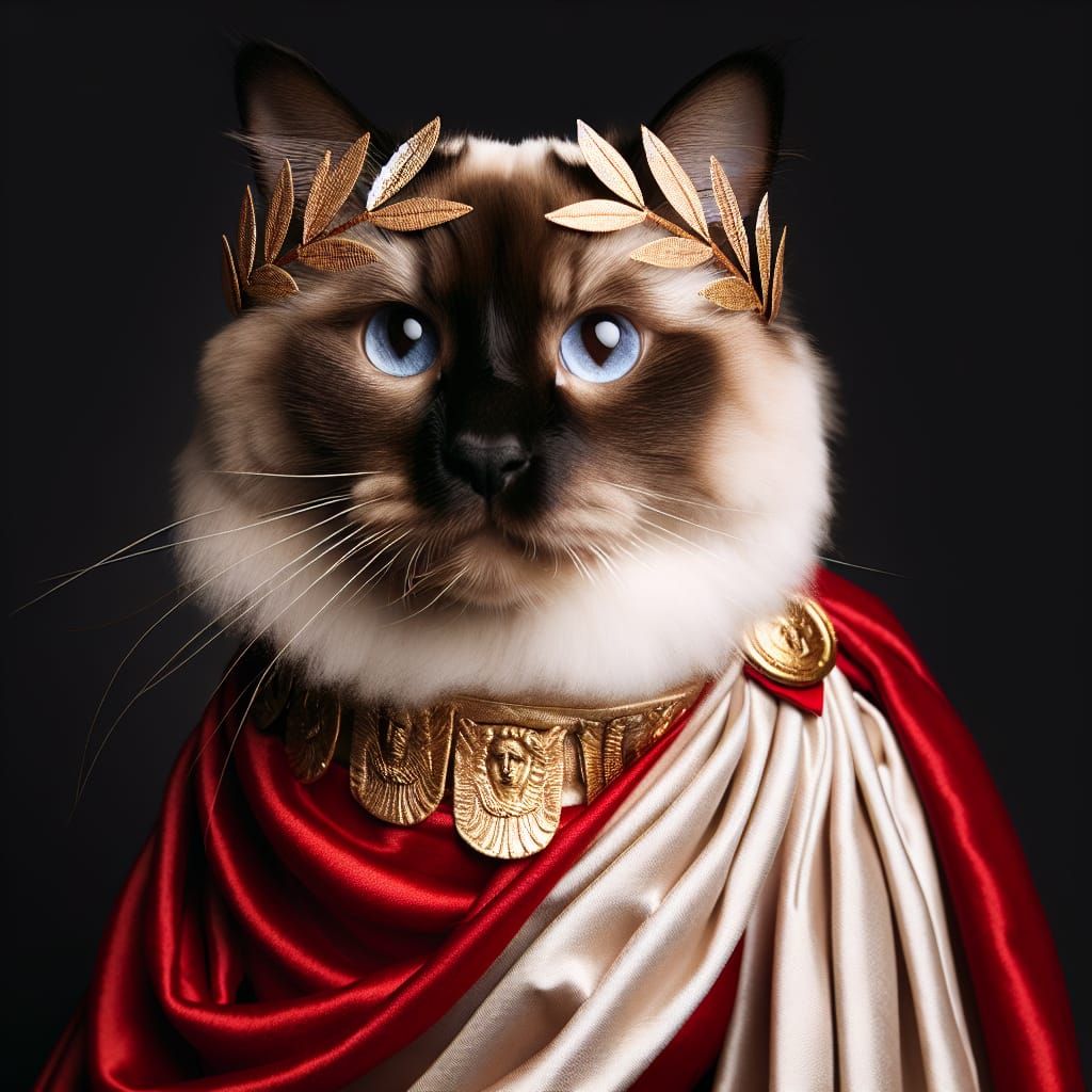 Siamese Cat as Roman Emperor