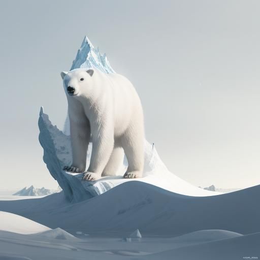 Optical Illusion: Polar Bear as Snow Mountain