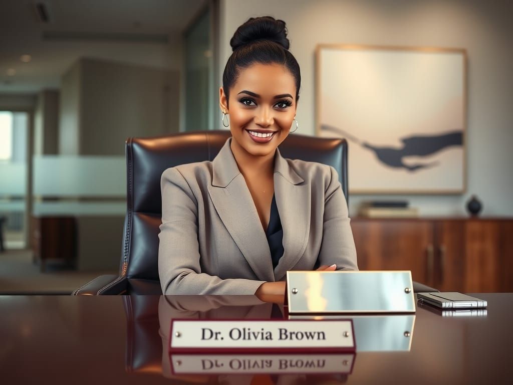 Confident Executive Woman in Modern Office Setting