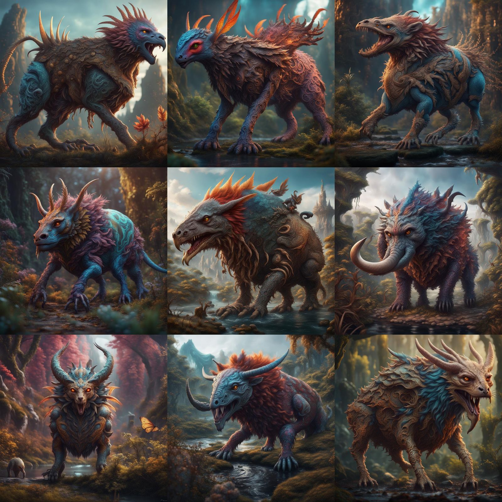 Fantastical Animal Mashup in Detailed Matte Painting