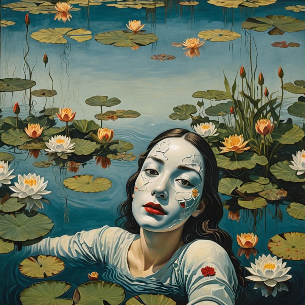 Drowned Woman in Lake: Surreal Dreamscape