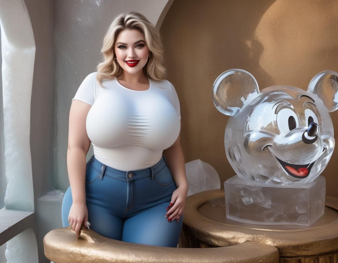 Curvy Woman Creates Ice Sculpture