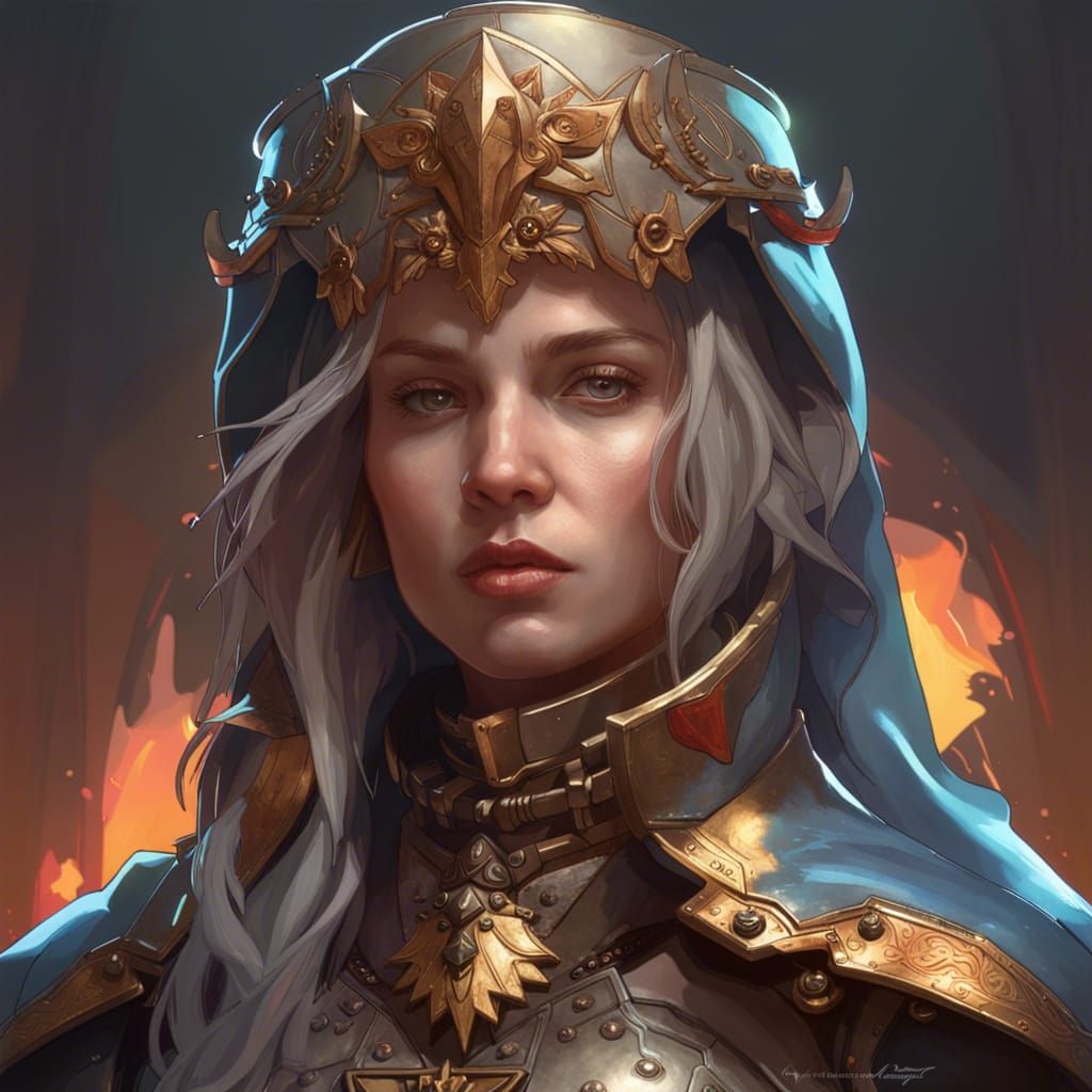 Sisters of Battle Portrait in Art Nouveau Style