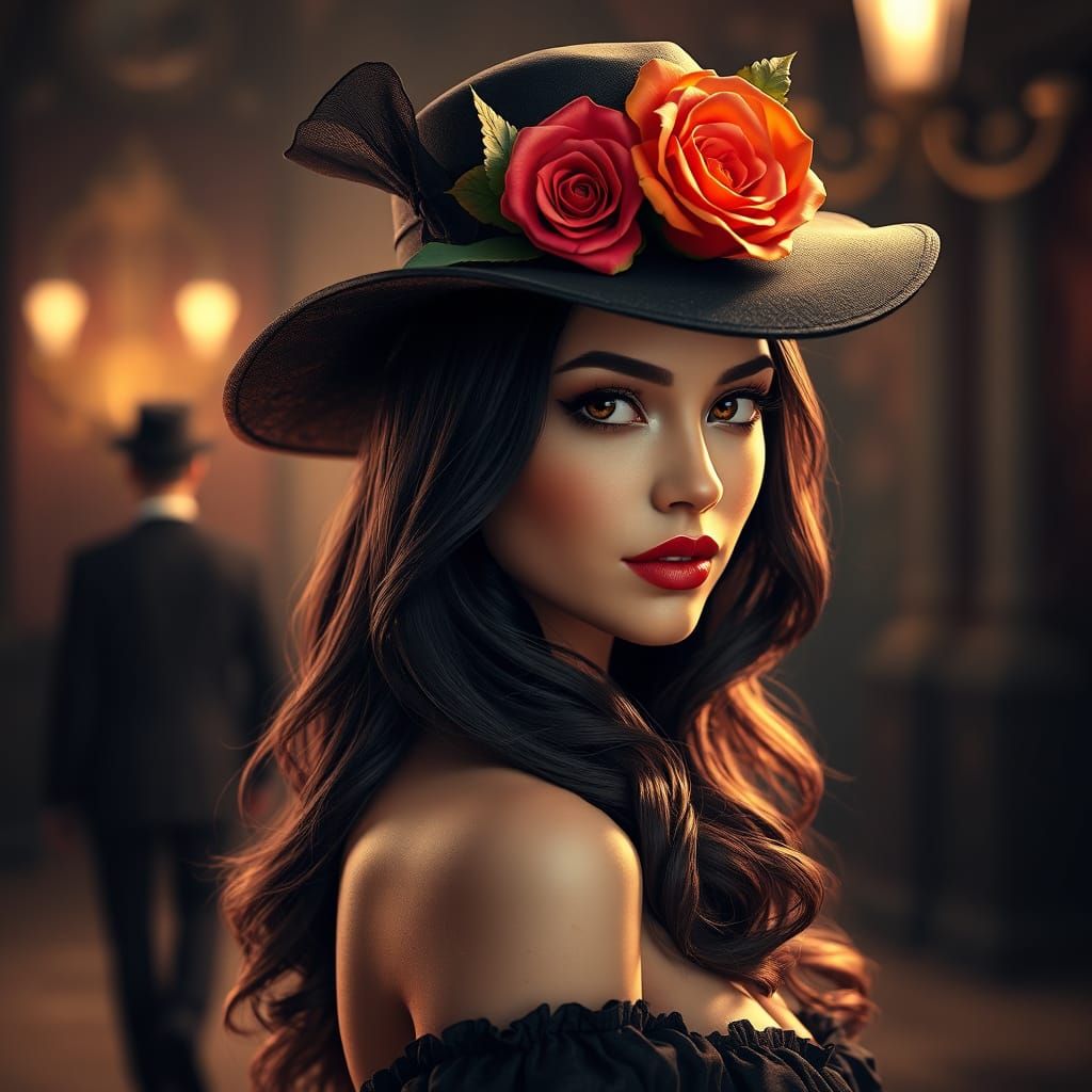 A captivating 3D rendering of an attractive and beautiful wo...