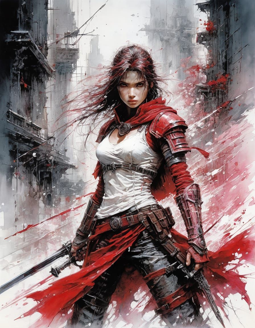 Abstract Art in Red, Pink, and White Hues