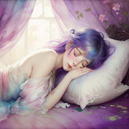 Pixie Sleeps: Gentle Aquarelle Inspired by Dittmann