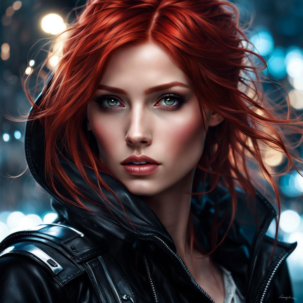 Ethereal Scottish Girl in Futuristic Style