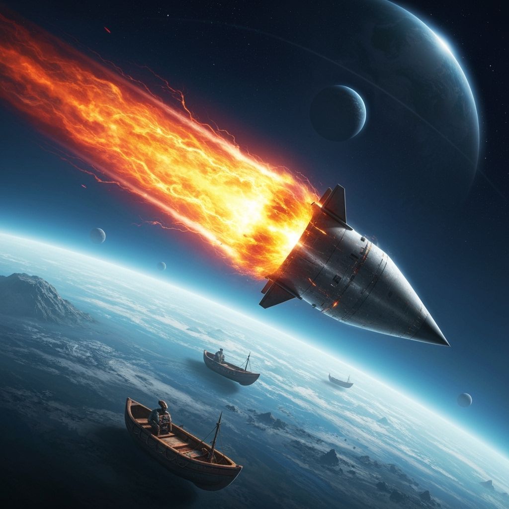 Ballistic Missile Approaches Alien Planet: Matte Painting