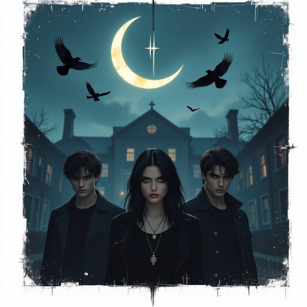 Dark College Romance Book Cover with Twins and Mystery